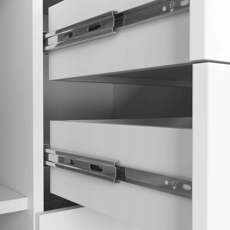 Casa si Gradina - Mobilier - Comode si corpuri - Comode - Comoda cu 4 sertare si 2 usi, PAL laminat, 110x35x80 cm, alb mat - Infinity.ro