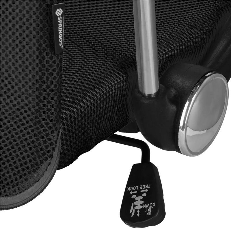 Casa si Gradina - Mobilier - Scaune si fotolii - Scaune - Scaun birou reglabil, ergonomic, cu spatar din microplasa respirabila si baza metalica cromata, 117x58x60 cm, negru - Infinity.ro