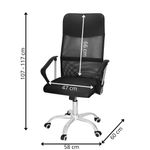 Casa si Gradina - Mobilier - Scaune si fotolii - Scaune - Scaun birou reglabil, ergonomic, cu spatar din microplasa respirabila si baza metalica cromata, 117x58x60 cm, negru - Infinity.ro