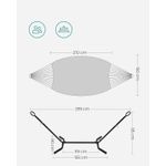 Casa si Gradina - Gradina si terasa - Balansoare si hamace - Balansoare - Hamac cu cadru metalic, reglabil la 5 inaltimi, maxim 240 kg, 300x90x95cm, gri - Infinity.ro