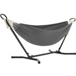 Casa si Gradina - Gradina si terasa - Balansoare si hamace - Balansoare - Hamac cu cadru metalic, reglabil la 5 inaltimi, maxim 240 kg, 300x90x95cm, gri - Infinity.ro