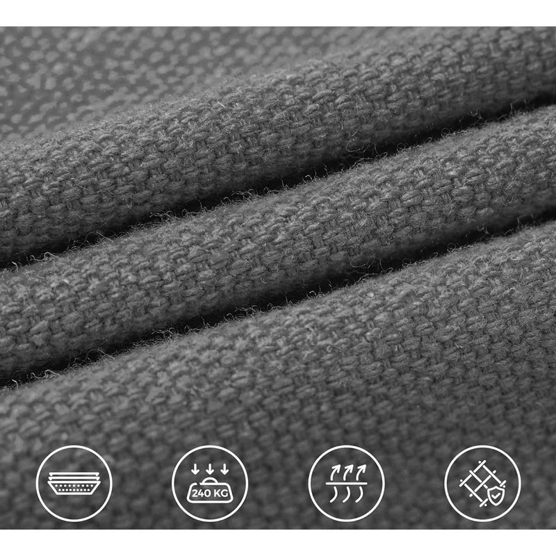 Casa si Gradina - Gradina si terasa - Balansoare si hamace - Balansoare - Hamac cu cadru metalic, reglabil la 5 inaltimi, maxim 240 kg, 300x90x95cm, gri - Infinity.ro