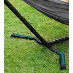 Casa si Gradina - Gradina si terasa - Balansoare si hamace - Balansoare - Hamac cu cadru metalic, reglabil la 5 inaltimi, maxim 240 kg, 300x90x95cm, gri - Infinity.ro