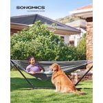 Casa si Gradina - Gradina si terasa - Balansoare si hamace - Balansoare - Hamac cu cadru metalic, reglabil la 5 inaltimi, maxim 240 kg, 300x90x95cm, gri - Infinity.ro