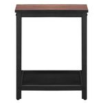 Casa si Gradina - Mobilier - Comode si corpuri - Noptiere - Masa de cafea patrata, noptiera cu cadru otel si polita de depozitare, 45x45x55 cm, maro rustic - Infinity.ro
