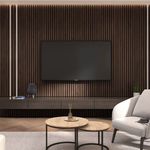 Casa si Gradina - Gradina si terasa - Garduri, panouri si accesorii - Riflaj MDF decorativ LDA PREMIUM de tip Panou Acustic, Stejar Maro inchis, 260x40 cm - Infinity.ro