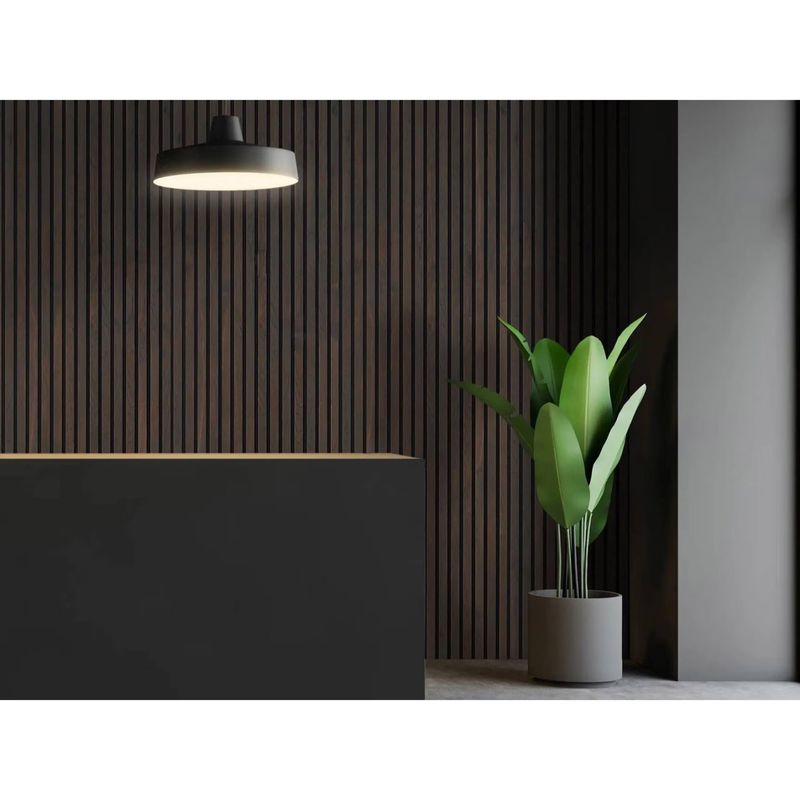 Casa si Gradina - Gradina si terasa - Garduri, panouri si accesorii - Riflaj MDF decorativ LDA PREMIUM de tip Panou Acustic, Stejar Maro inchis, 260x40 cm - Infinity.ro