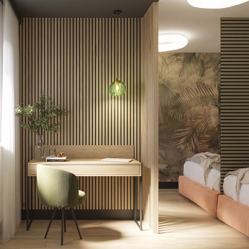 Casa si Gradina - Gradina si terasa - Garduri, panouri si accesorii - Riflaj perete despartitor MDF, LDA PREMIUM, Stejar Saragossa, 275x58 cm - Infinity.ro