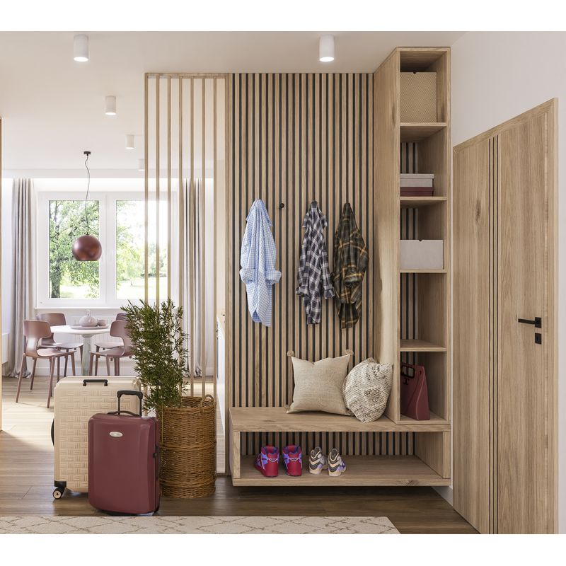 Casa si Gradina - Gradina si terasa - Garduri, panouri si accesorii - Riflaj perete despartitor MDF, LDA PREMIUM, Stejar Saragossa, 275x58 cm - Infinity.ro