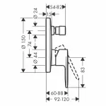 Casa si Gradina - Sanitare - Lavoar baie si accesorii - Baterii sanitare - Baterie cada - dus incastrata Hansgrohe Vernis Blend fara corp ingropat crom lucios - Infinity.ro