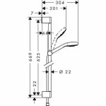 Casa si Gradina - Sanitare - Cazi si cabine de dus - Coloane si seturi de dus - Set de dus Hansgrohe Croma Select E Vario 65 crom - Infinity.ro