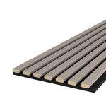 Casa si Gradina - Gradina si terasa - Garduri, panouri si accesorii - Riflaj MDF decorativ LDA PREMIUM de tip Panou Acustic, Gri Nisip, 260x40 cm - Infinity.ro