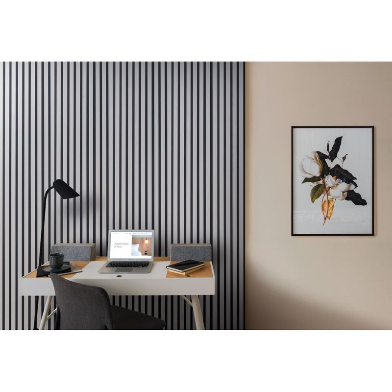 Casa si Gradina - Gradina si terasa - Garduri, panouri si accesorii - Riflaj MDF decorativ LDA PREMIUM de tip Panou Acustic, Gri Nisip, 260x40 cm - Infinity.ro