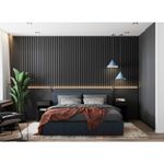 Casa si Gradina - Gradina si terasa - Garduri, panouri si accesorii - Riflaj MDF decorativ LDA PREMIUM de tip Panou Acustic, Negru, 260x40 cm - Infinity.ro
