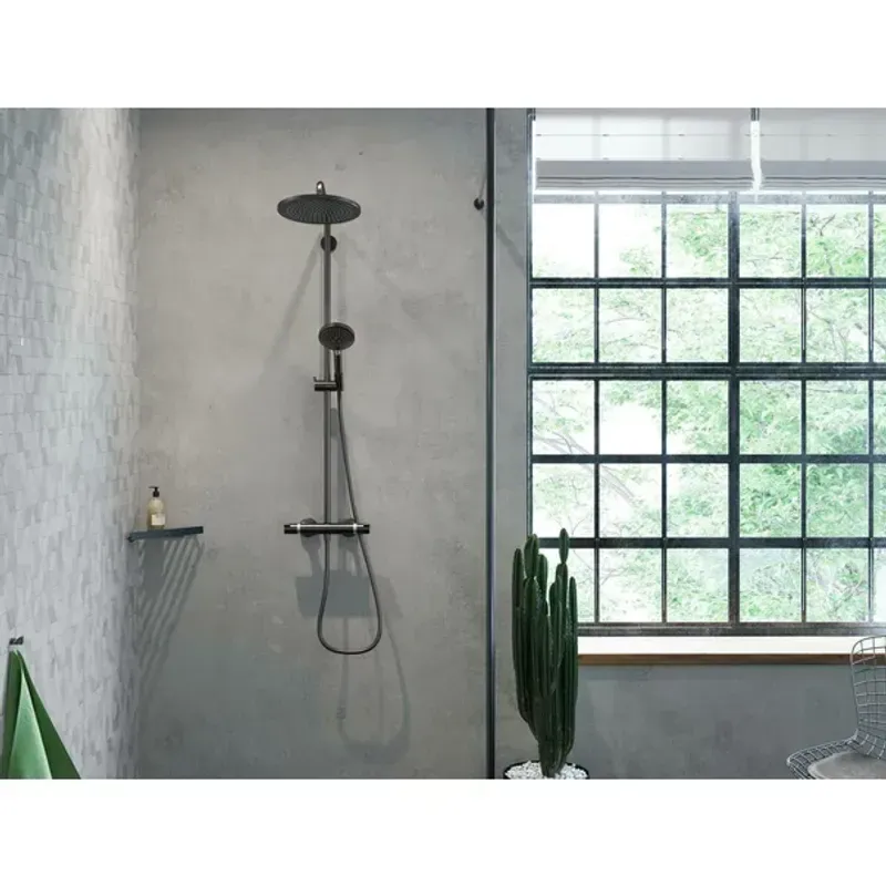 Casa si Gradina - Sanitare - Cazi si cabine de dus - Coloane si seturi de dus - Coloana de dus cu baterie termostatata auriu Hansgrohe Croma Select S 280 - Infinity.ro