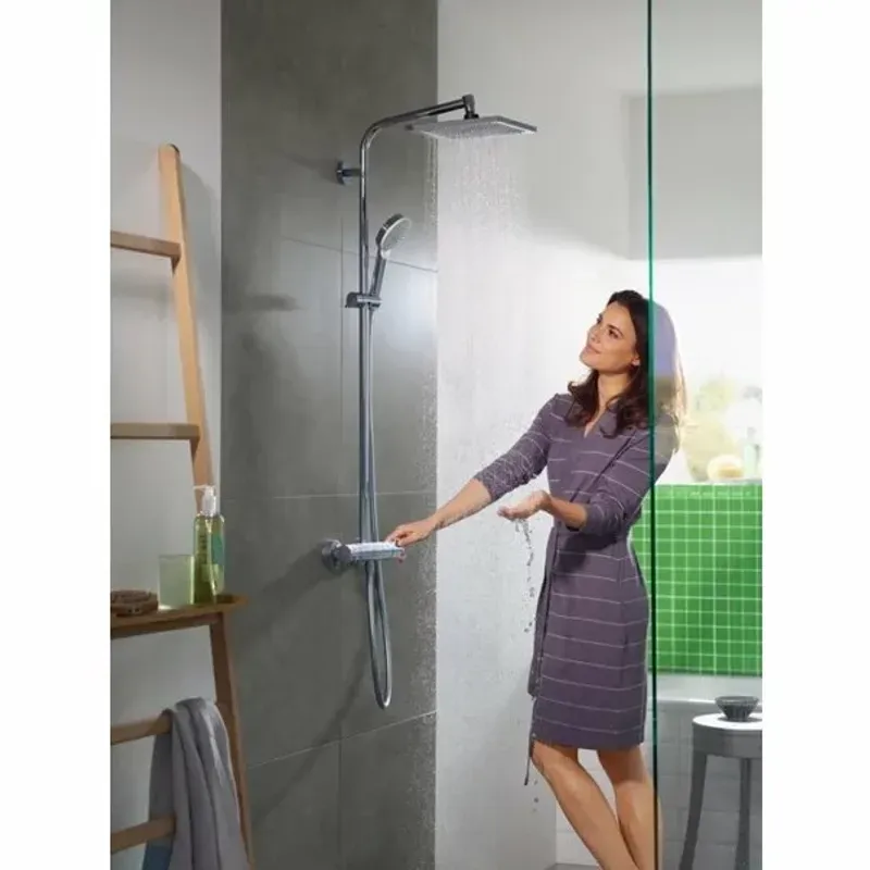 Casa si Gradina - Sanitare - Cazi si cabine de dus - Coloane si seturi de dus - Coloana de dus cu baterie termostatata Hansgrohe Crometta E240 - Infinity.ro