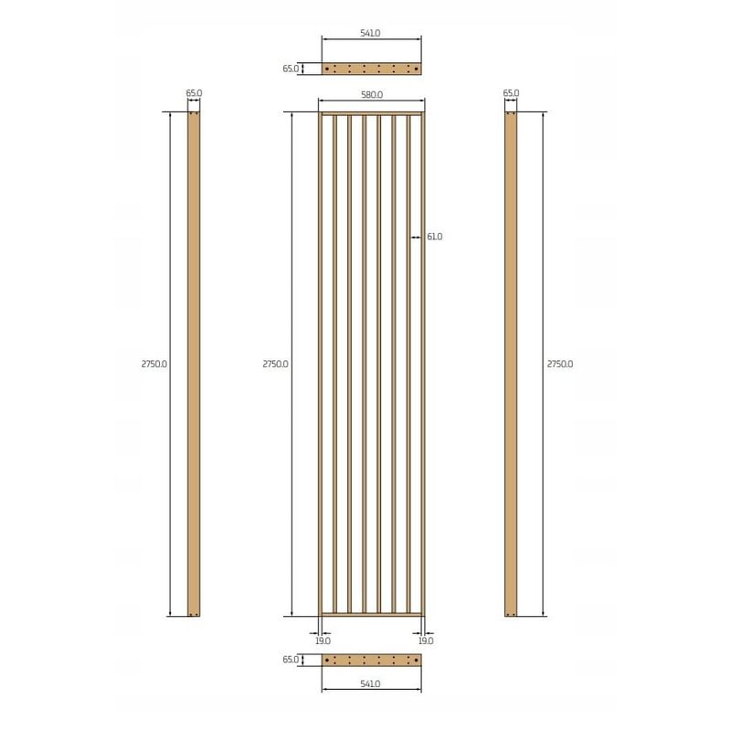 Casa si Gradina - Gradina si terasa - Garduri, panouri si accesorii - Riflaj perete despartitor MDF, LDA PREMIUM, Stejar Royal, 275x58 cm - Infinity.ro