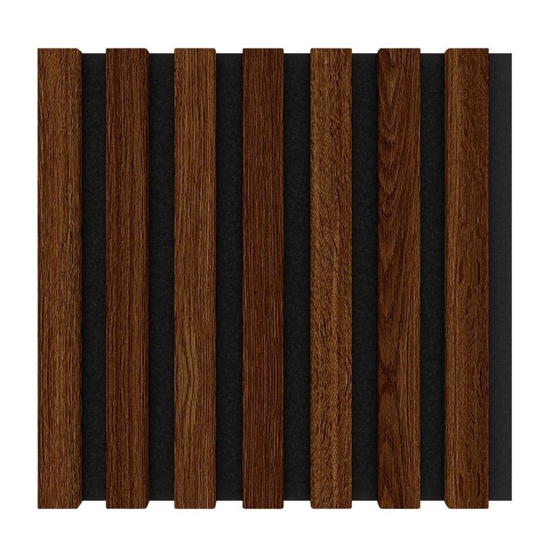 Casa si Gradina - Gradina si terasa - Garduri, panouri si accesorii - Modul riflaj MDF decorativ LDA PREMIUM de tip panou acustic, Stejar Maro, 30x30 cm - Infinity.ro