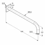 Casa si Gradina - Sanitare - Lavoar baie si accesorii - Accesorii baterii sanitare - Brat dus Kludi A-QA 40 cm crom - Infinity.ro