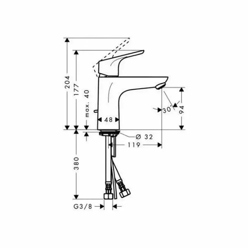 Casa si Gradina - Sanitare - Lavoar baie si accesorii - Baterii sanitare - Baterie lavoar Hansgrohe Focus 100 monocomanda crom - Infinity.ro