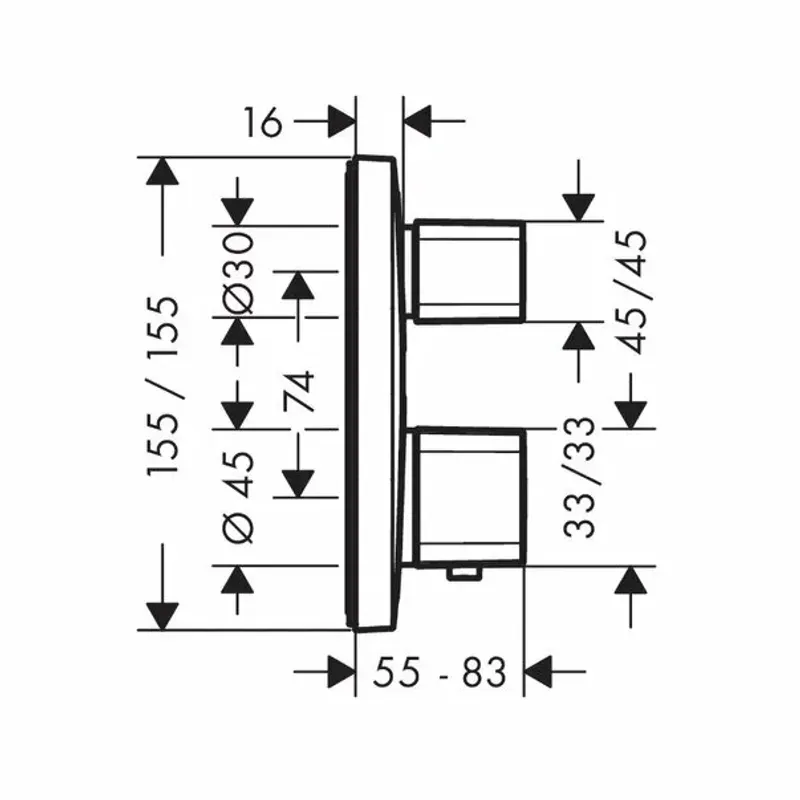 Casa si Gradina - Sanitare - Lavoar baie si accesorii - Baterii sanitare - Baterie dus termostatata Hansgrohe Ecostat E crom lucios - Infinity.ro