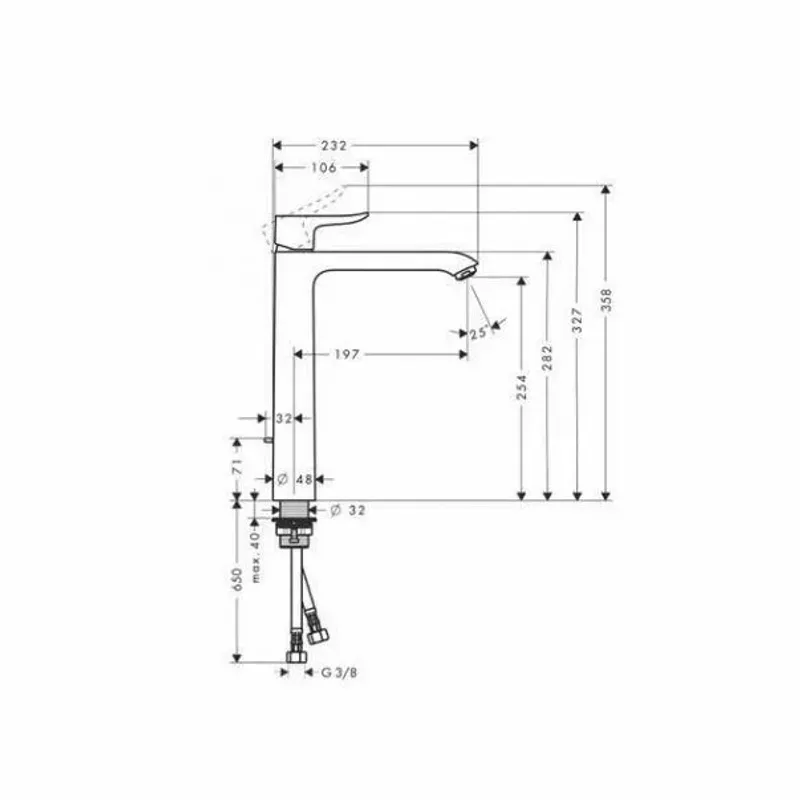 Casa si Gradina - Sanitare - Lavoar baie si accesorii - Baterii sanitare - Baterie lavoar inalta Hansgrohe Metris 260 crom lucios - Infinity.ro