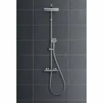 Casa si Gradina - Sanitare - Cazi si cabine de dus - Coloane si seturi de dus - Coloana de dus cu baterie termostatata Hansgrohe Vernis Shape 230 cu 2 functii - Infinity.ro
