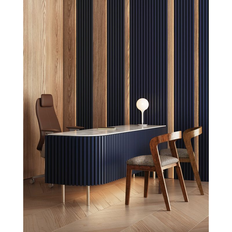 Casa si Gradina - Gradina si terasa - Garduri, panouri si accesorii - Riflaj MDF decorativ LDA PREMIUM de tip Panou Acustic, Indigo, 260x40 cm - Infinity.ro