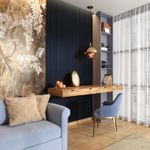 Casa si Gradina - Gradina si terasa - Garduri, panouri si accesorii - Riflaj MDF decorativ LDA PREMIUM de tip Panou Acustic, Indigo, 260x40 cm - Infinity.ro