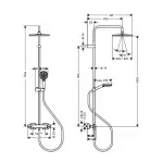 Casa si Gradina - Sanitare - Cazi si cabine de dus - Coloane si seturi de dus - Coloana de dus cu baterie termostatata negru mat Hansgrohe Vernis Shape 240 - Infinity.ro