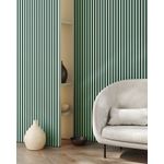 Casa si Gradina - Gradina si terasa - Garduri, panouri si accesorii - Riflaj MDF decorativ LDA PREMIUM de tip Panou Acustic, Verde Salvie, 260x40 cm - Infinity.ro