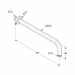 Casa si Gradina - Sanitare - Lavoar baie si accesorii - Accesorii baterii sanitare - Brat dus Kludi A-QA 40 cm negru mat - Infinity.ro