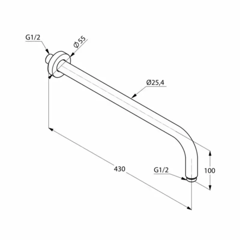 Casa si Gradina - Sanitare - Lavoar baie si accesorii - Accesorii baterii sanitare - Brat dus Kludi A-QA 40 cm negru mat - Infinity.ro