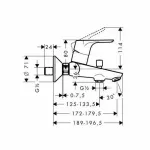 Casa si Gradina - Sanitare - Lavoar baie si accesorii - Baterii sanitare - Baterie cada - dus Hansgrohe Focus E2 crom lucios - Infinity.ro