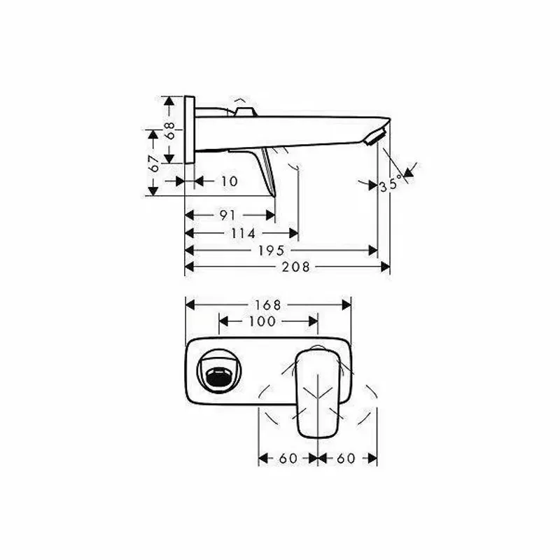 Casa si Gradina - Sanitare - Lavoar baie si accesorii - Baterii sanitare - Baterie lavoar incastrata Hansgrohe Logis crom lucios - Infinity.ro