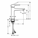 Casa si Gradina - Sanitare - Lavoar baie si accesorii - Baterii sanitare - Baterie lavoar Hansgrohe Metropol 110 cu ventil Push-Open auriu lucios - Infinity.ro