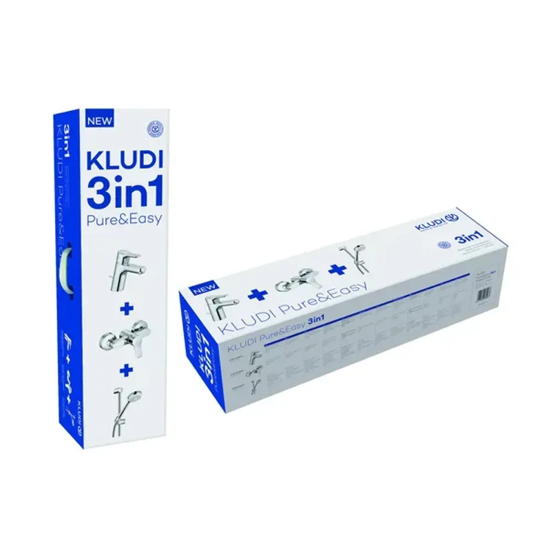 Casa si Gradina - Sanitare - Lavoar baie si accesorii - Baterii sanitare - Set baterie lavoar baterie dus si set dus Kludi Pure&Easy crom - Infinity.ro