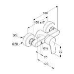 Casa si Gradina - Sanitare - Lavoar baie si accesorii - Baterii sanitare - Set baterie lavoar baterie dus si set dus Kludi Pure&Easy crom - Infinity.ro