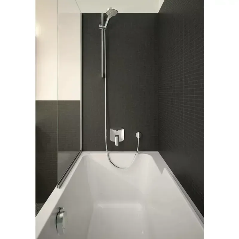 Casa si Gradina - Sanitare - Lavoar baie si accesorii - Accesorii baterii sanitare - Cot de iesire dus Hansgrohe Fixfit E negru mat - Infinity.ro