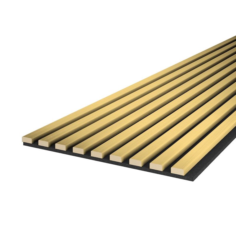 Casa si Gradina - Gradina si terasa - Garduri, panouri si accesorii - Riflaj MDF decorativ LDA PREMIUM de tip Panou Acustic, Auriu, 260x40 cm - Infinity.ro