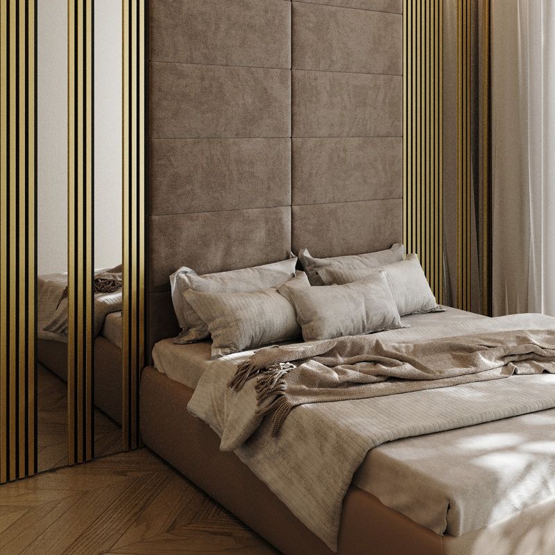 Casa si Gradina - Gradina si terasa - Garduri, panouri si accesorii - Riflaj MDF decorativ LDA PREMIUM de tip Panou Acustic, Auriu, 260x40 cm - Infinity.ro