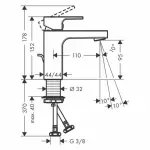Casa si Gradina - Sanitare - Lavoar baie si accesorii - Baterii sanitare - Baterie lavoar Hansgrohe Vernis Shape 100 negru mat cu ventil Pop-Up - Infinity.ro