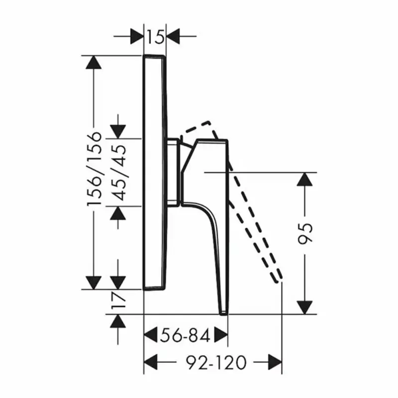 Casa si Gradina - Sanitare - Lavoar baie si accesorii - Baterii sanitare - Baterie dus incastrata Hansgrohe Metropol negru mat - Infinity.ro