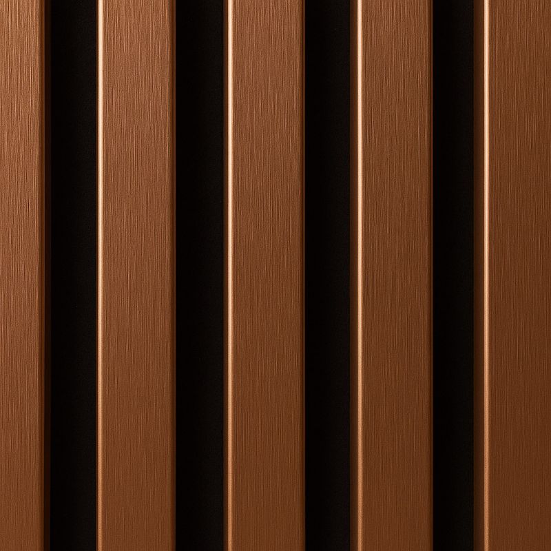 Casa si Gradina - Gradina si terasa - Garduri, panouri si accesorii - Riflaj MDF decorativ LDA PREMIUM de tip Panou Acustic, Cupru periat, 260x40 cm - Infinity.ro