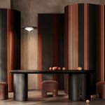 Casa si Gradina - Gradina si terasa - Garduri, panouri si accesorii - Riflaj MDF decorativ LDA PREMIUM de tip Panou Acustic, Cupru periat, 260x40 cm - Infinity.ro