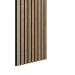 Casa si Gradina - Gradina si terasa - Garduri, panouri si accesorii - Riflaj MDF decorativ LDA PREMIUM de tip Panou Acoustic, Stejar Natur Saragossa, 260x40 cm - Infinity.ro