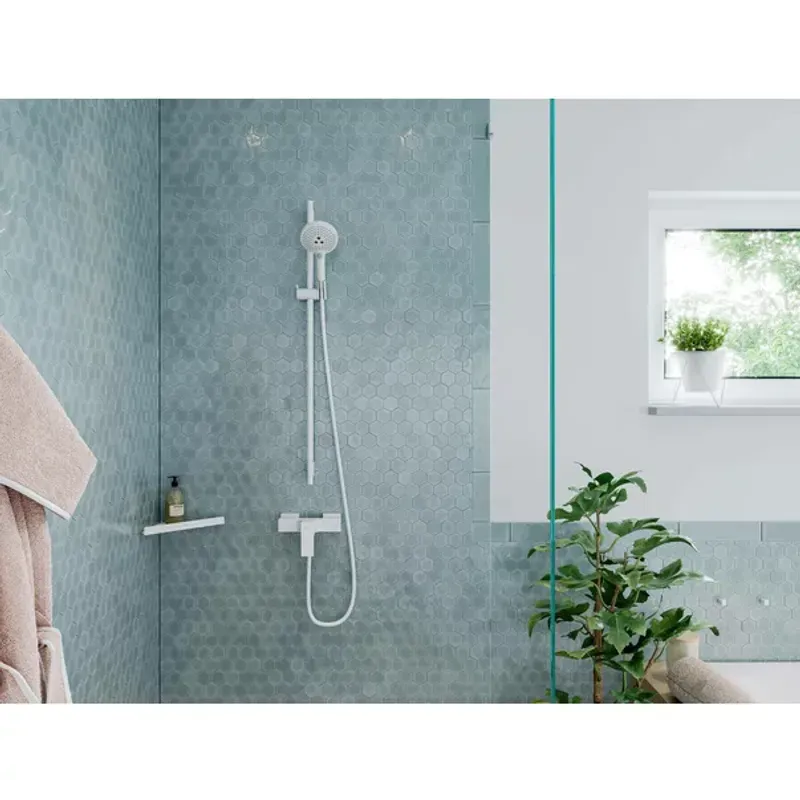 Casa si Gradina - Sanitare - Lavoar baie si accesorii - Accesorii baterii sanitare - Para de dus Hansgrohe Raindance Select S 120 alb mat 3 functii - Infinity.ro