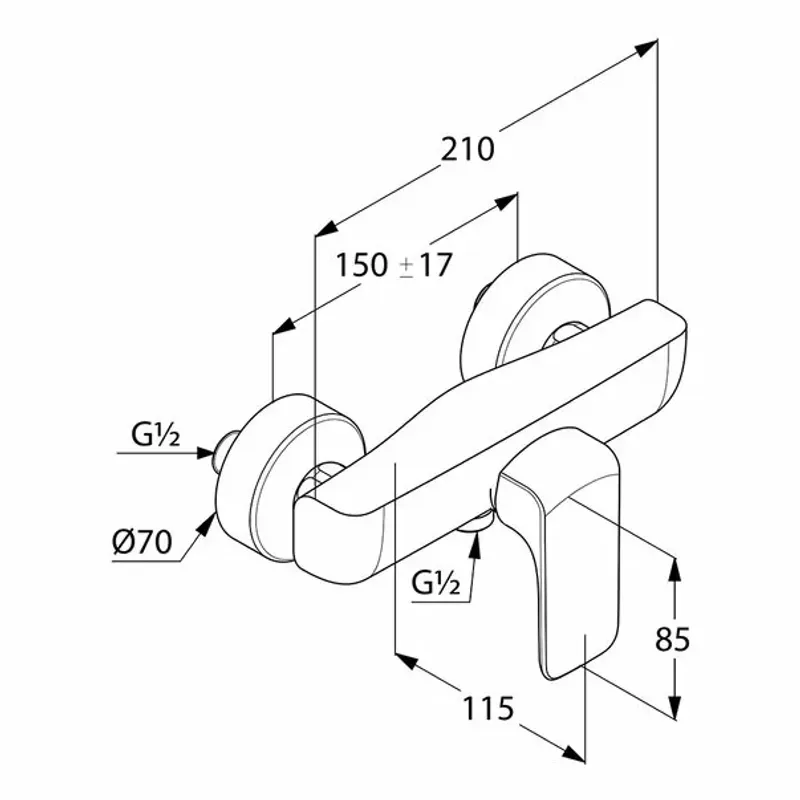 Casa si Gradina - Sanitare - Lavoar baie si accesorii - Baterii sanitare - Baterie dus Kludi Ameo monocomanda - Infinity.ro