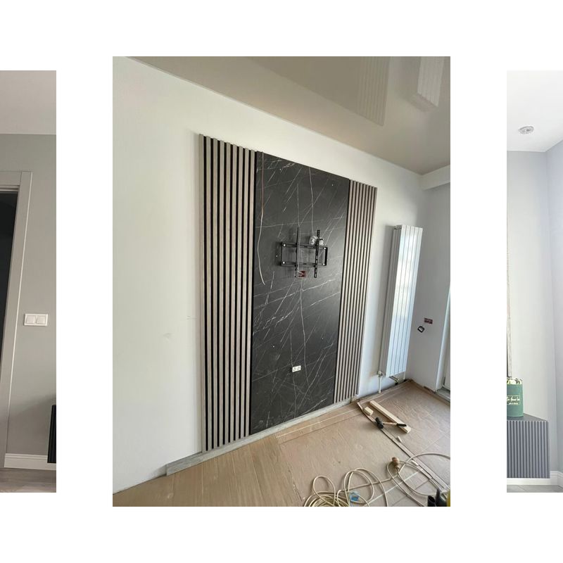 Casa si Gradina - Gradina si terasa - Garduri, panouri si accesorii - Riflaj MDF decorativ LDA PREMIUM de tip Panou Acustic, Stejar Grafit, 260x40 cm - Infinity.ro