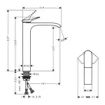 Casa si Gradina - Sanitare - Lavoar baie si accesorii - Baterii sanitare - Baterie lavoar inalta Hansgrohe Vivenis 250 monocomanda negru mat - Infinity.ro